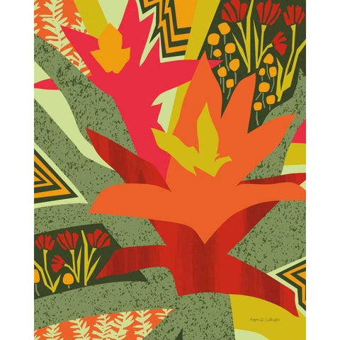 Bromeliad Gold Ornate Wood Framed Art Print with Double Matting by Gallagher, Megan