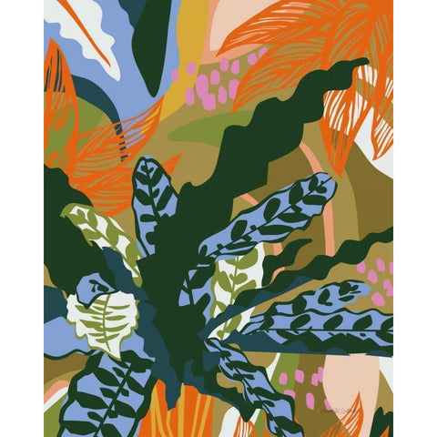 Calathea Gold Ornate Wood Framed Art Print with Double Matting by Gallagher, Megan