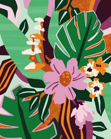 Wildflowers White Modern Wood Framed Art Print with Double Matting by Gallagher, Megan