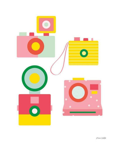 Camera Shy II White Modern Wood Framed Art Print with Double Matting by Kelle, Ann