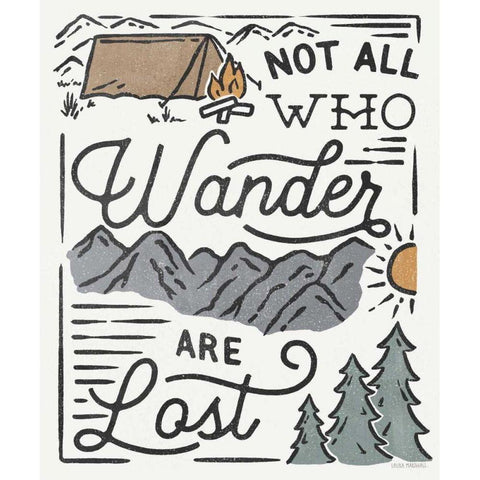 Adventurous V Wander Gold Ornate Wood Framed Art Print with Double Matting by Marshall, Laura