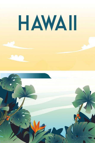 Hawaii White Modern Wood Framed Art Print with Double Matting by Escalante, Omar