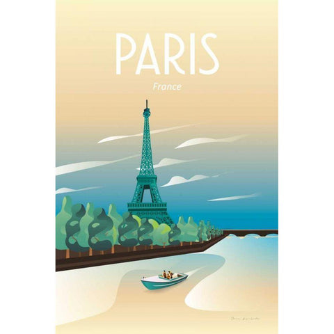 Paris Gold Ornate Wood Framed Art Print with Double Matting by Escalante, Omar