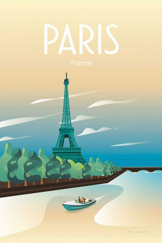Paris White Modern Wood Framed Art Print with Double Matting by Escalante, Omar
