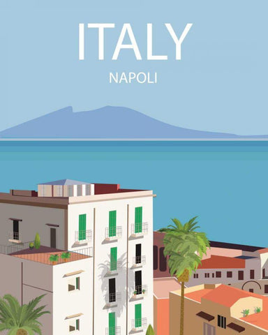Napoli White Modern Wood Framed Art Print with Double Matting by Escalante, Omar