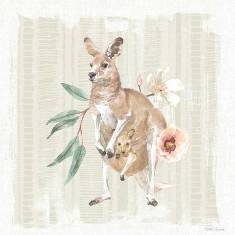 Aussie Love V Gold Ornate Wood Framed Art Print with Double Matting by Grove, Beth