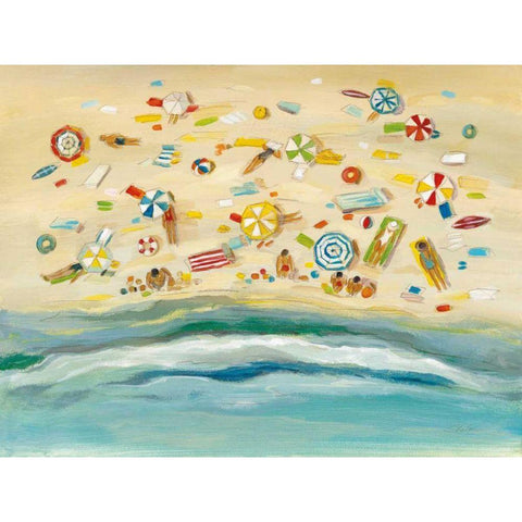 Beach Day White Modern Wood Framed Art Print by Vassileva, Silvia