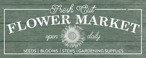Flower Market I Sage Black Ornate Wood Framed Art Print with Double Matting by Wild Apple Portfolio