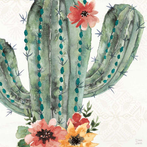 Sweet Southwest II Black Ornate Wood Framed Art Print with Double Matting by June, Dina