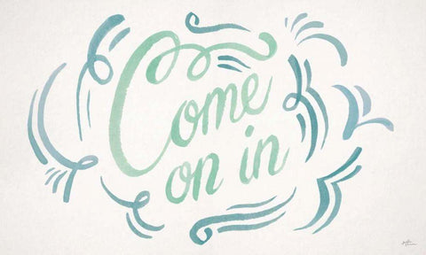 Come On In II Black Ornate Wood Framed Art Print with Double Matting by Penner, Janelle