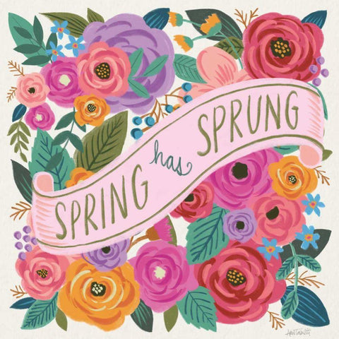 Spring Has Sprung I Black Modern Wood Framed Art Print with Double Matting by Tavoletti, Anne