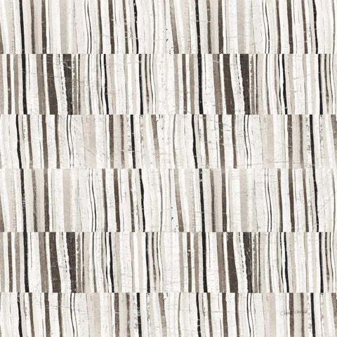 Neutral Stripes II Black Ornate Wood Framed Art Print with Double Matting by Warrick, Cheryl