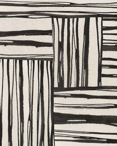 Sentiment Stripes III Black Ornate Wood Framed Art Print with Double Matting by Paschke, Chris