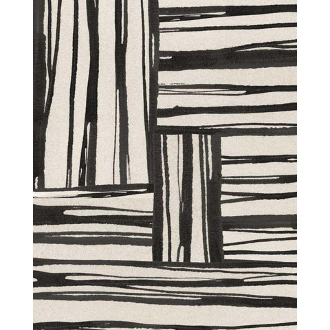 Sentiment Stripes IV Black Modern Wood Framed Art Print with Double Matting by Paschke, Chris