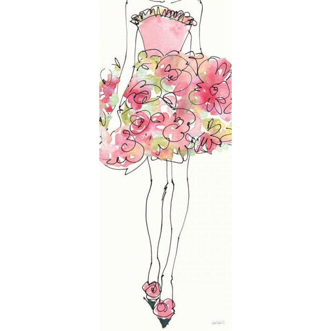 Floral Fashion Shoulders I Pink Gold Ornate Wood Framed Art Print with Double Matting by Tavoletti, Anne