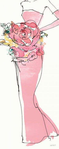 Floral Fashion Shoulders II Pink Black Ornate Wood Framed Art Print with Double Matting by Tavoletti, Anne