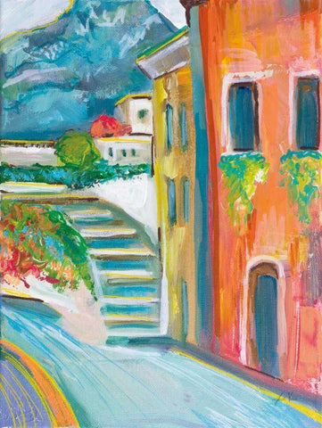 Positano II White Modern Wood Framed Art Print with Double Matting by Vertentes, Jeanette