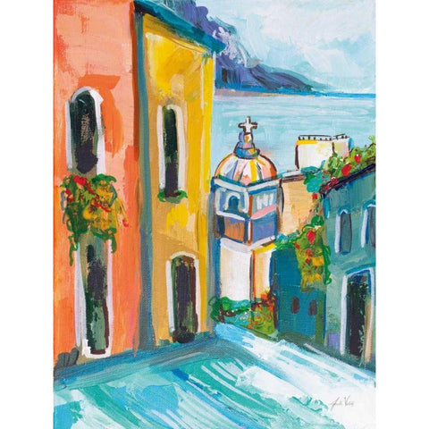 Positano III Gold Ornate Wood Framed Art Print with Double Matting by Vertentes, Jeanette