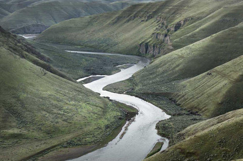 John Day River Oregon I White Modern Wood Framed Art Print with Double Matting by Majchrowicz, Alan