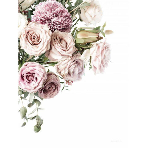 Pastel Bouquet Gold Ornate Wood Framed Art Print with Double Matting by Catterall, Elise