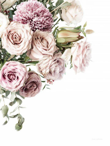 Pastel Bouquet White Modern Wood Framed Art Print with Double Matting by Catterall, Elise