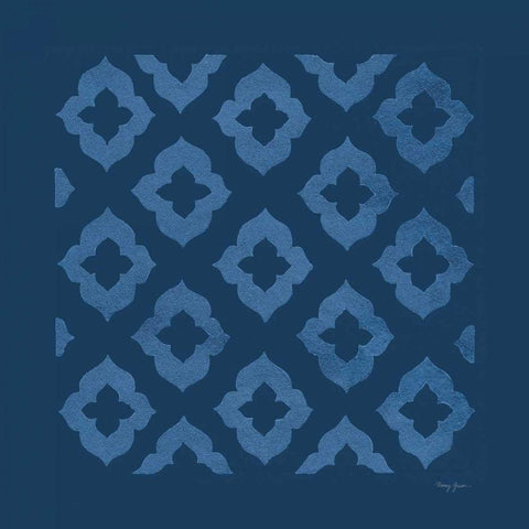 Simply Elegant I Light Blue on Dark Blue Black Ornate Wood Framed Art Print with Double Matting by Green, Nancy