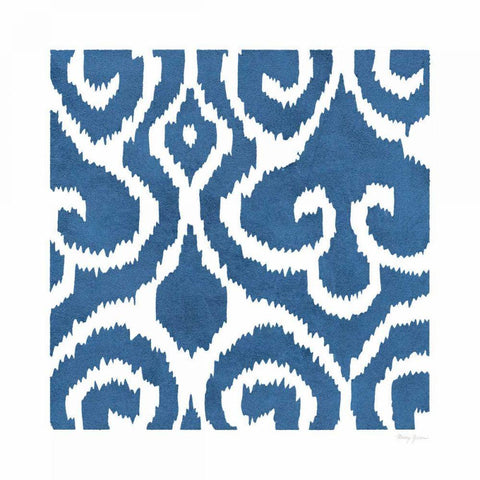 Simply Elegant II Blue on White Black Ornate Wood Framed Art Print with Double Matting by Green, Nancy