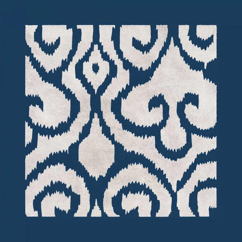 Simply Elegant II White on Blue Black Ornate Wood Framed Art Print with Double Matting by Green, Nancy