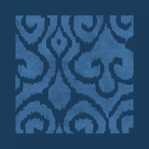 Simply Elegant II Light Blue on Dark Blue Black Ornate Wood Framed Art Print with Double Matting by Green, Nancy