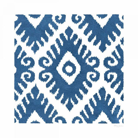 Simply Elegant VII Blue on White Black Ornate Wood Framed Art Print with Double Matting by Green, Nancy