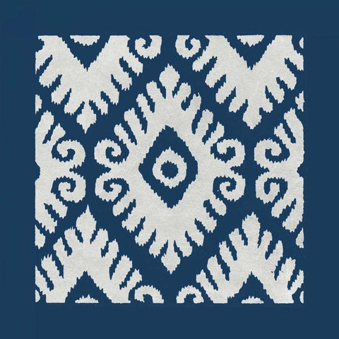 Simply Elegant VII White on Blue Black Ornate Wood Framed Art Print with Double Matting by Green, Nancy