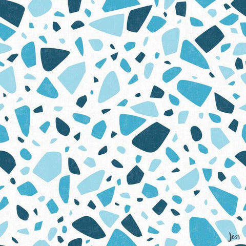 Terrazzo Toss II Black Modern Wood Framed Art Print with Double Matting by Aiken, Jess