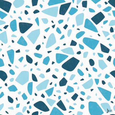 Terrazzo Toss II White Modern Wood Framed Art Print with Double Matting by Aiken, Jess
