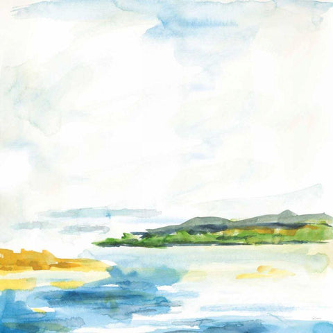 Distant Islands Black Modern Wood Framed Art Print by Schlabach, Sue