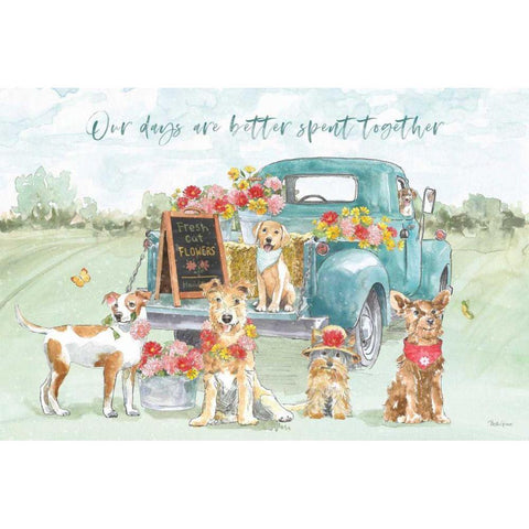 Furry Pals I Gold Ornate Wood Framed Art Print with Double Matting by Grove, Beth