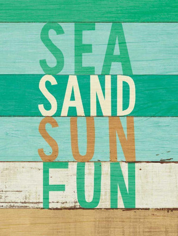 Beachscape Inspiration VIII Green White Modern Wood Framed Art Print with Double Matting by Mullan, Michael