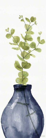 Mixed Greenery II Navy White Modern Wood Framed Art Print with Double Matting by Audit, Lisa