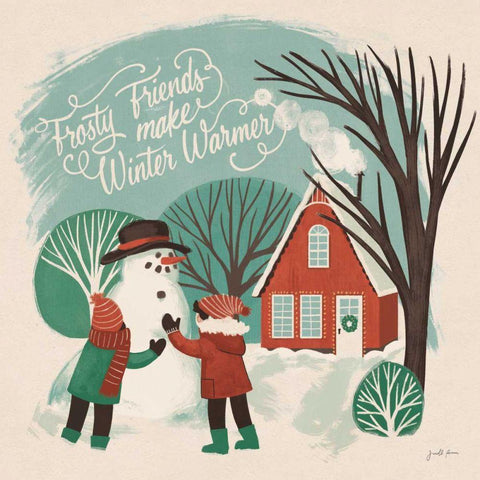 Winter Bliss III Gold Ornate Wood Framed Art Print with Double Matting by Penner, Janelle