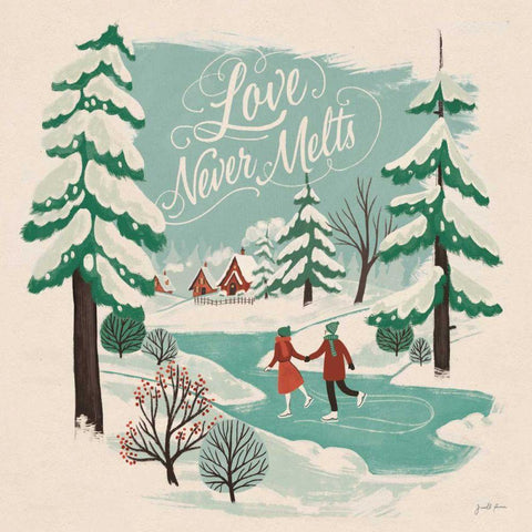 Winter Bliss V Gold Ornate Wood Framed Art Print with Double Matting by Penner, Janelle