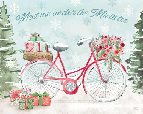 Holiday Ride II White Modern Wood Framed Art Print with Double Matting by June, Dina