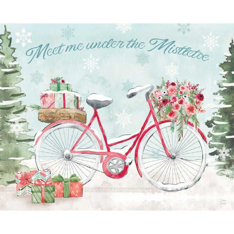 Holiday Ride II Gold Ornate Wood Framed Art Print with Double Matting by June, Dina