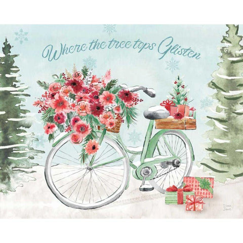 Holiday Ride III Gold Ornate Wood Framed Art Print with Double Matting by June, Dina