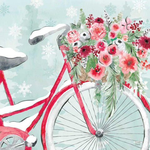 Holiday Ride V Black Modern Wood Framed Art Print with Double Matting by June, Dina