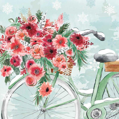 Holiday Ride VI Gold Ornate Wood Framed Art Print with Double Matting by June, Dina