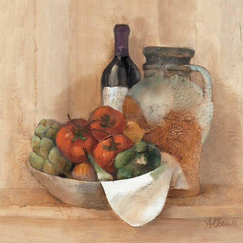 Tuscan Table III - WAG White Modern Wood Framed Art Print by Hristova, Albena