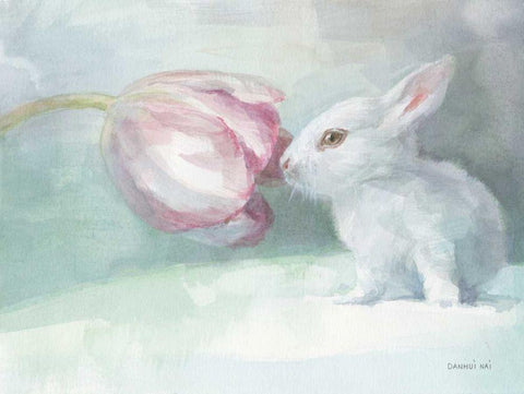 Promise of Spring White Modern Wood Framed Art Print with Double Matting by Nai, Danhui