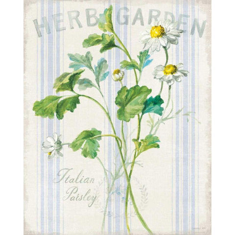 Floursack Herbs II White Modern Wood Framed Art Print by Nai, Danhui