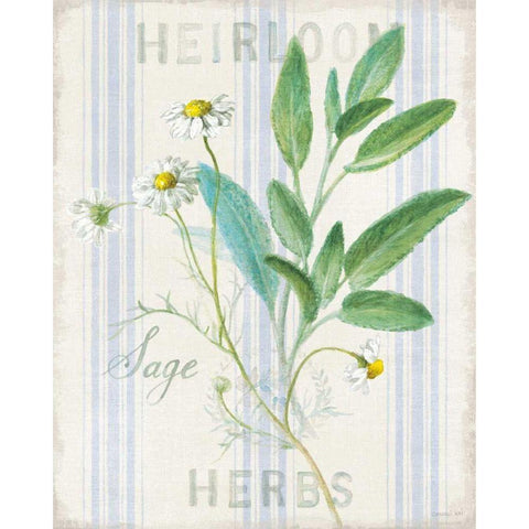 Floursack Herbs III Gold Ornate Wood Framed Art Print with Double Matting by Nai, Danhui