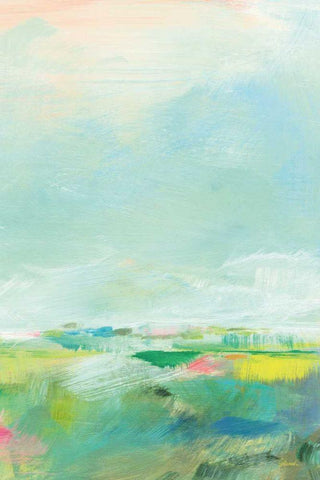 Colorful Horizon Vertical Crop III White Modern Wood Framed Art Print with Double Matting by Schlabach, Sue