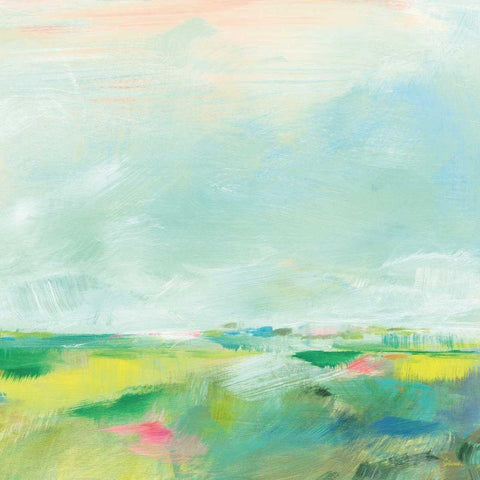 Colorful Horizon Square II White Modern Wood Framed Art Print by Schlabach, Sue